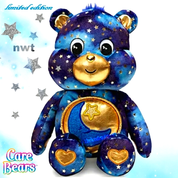 Plush 14" Inch Care Bears Gloweing Bedtime Bear Moon & Stars - Picture 15 of 15
